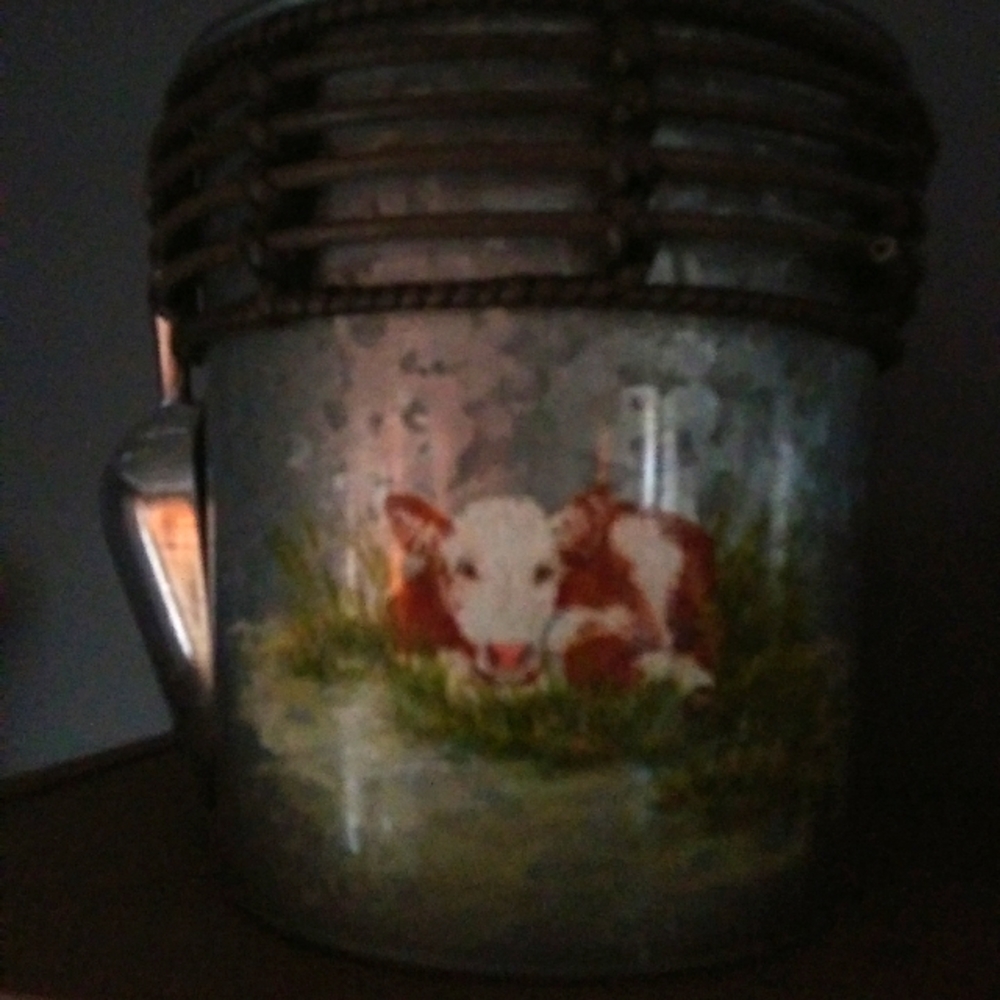 Handpainted Hereford ice bucket